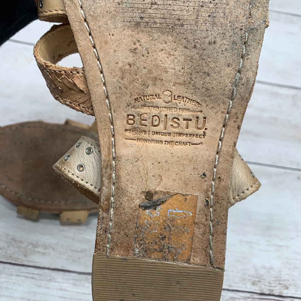 BedStu Henna Womens Leather Strappy Flat Sandals Size 8 Tan - Picture 5 of 12